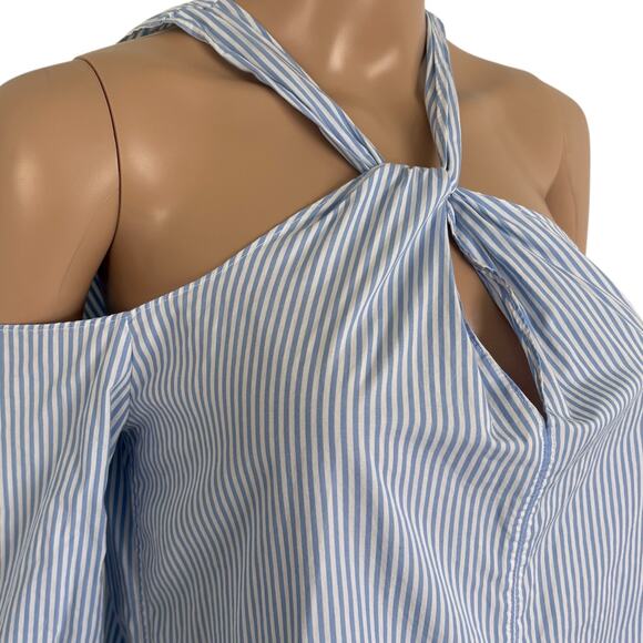 Rag & Bone Stripe Cold Shoulder Dress Minimalist Coastal Preppy Resort Chic S - Picture 4 of 9